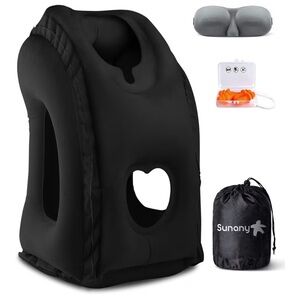 Black Inflatable Travel Pillow
